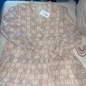 Elan Pink and Cream Patterned Dress